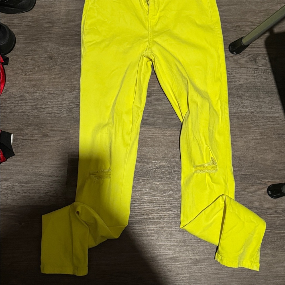 Fashion Nova Women's Skinny Jeans - Bright Yellow